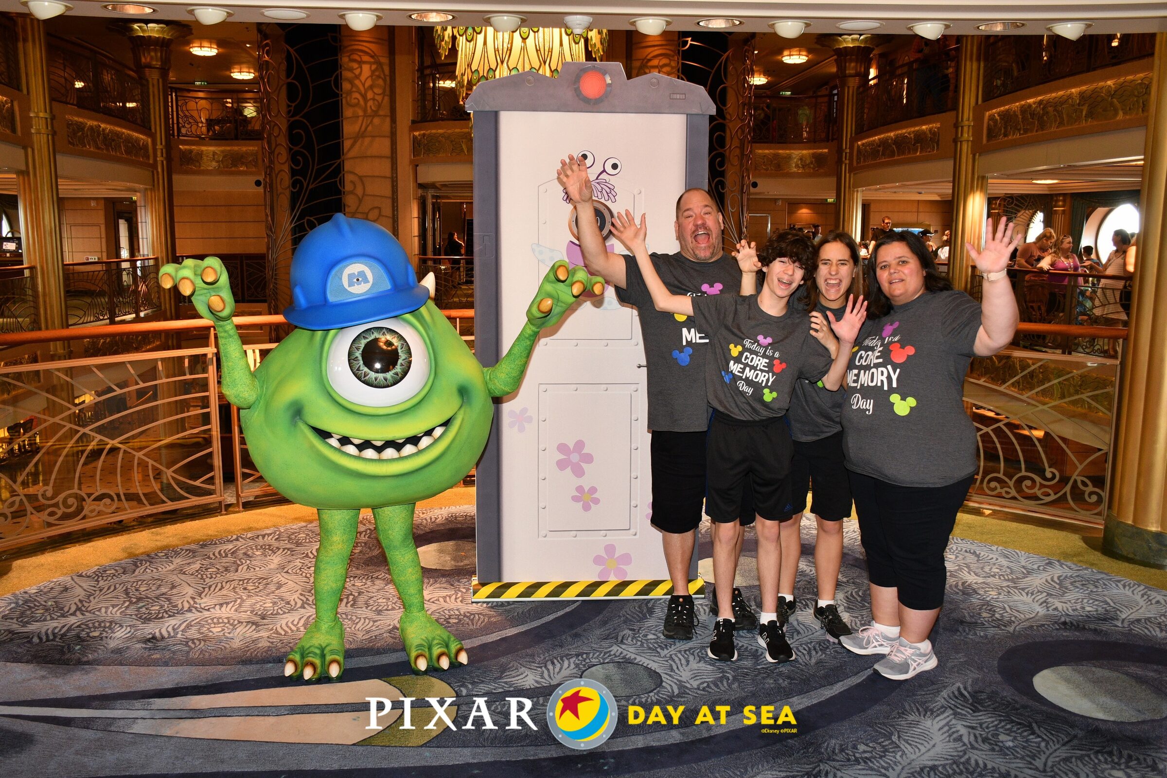 Meeting Mike Wazowski on Pixar Day