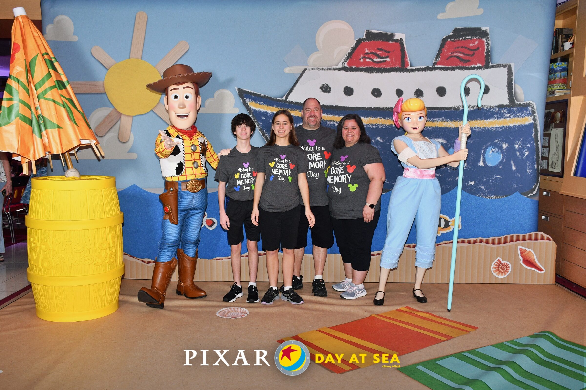 With Woody and Bo Peep on Pixar Day