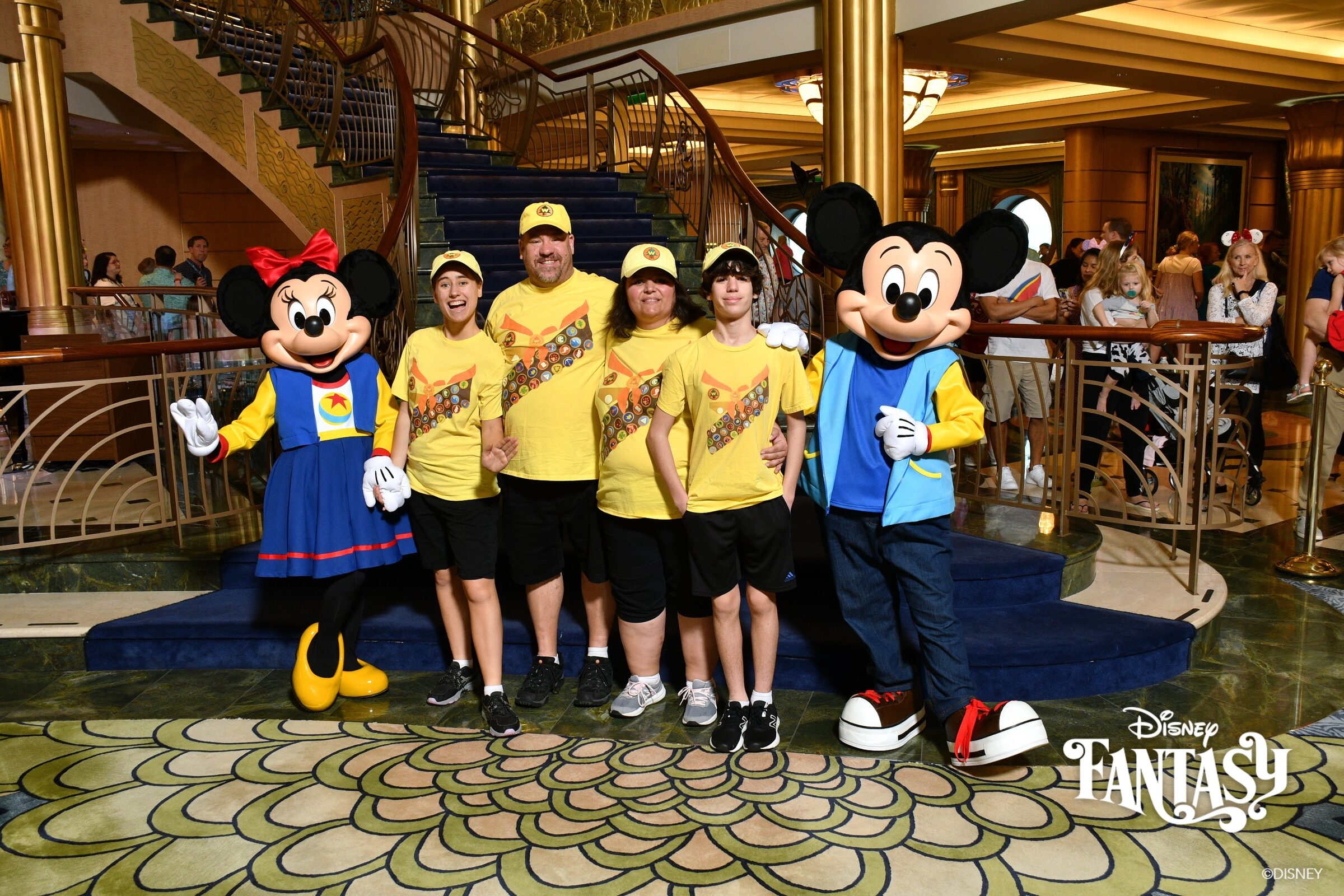 With Mickey and Minnie in the atrium