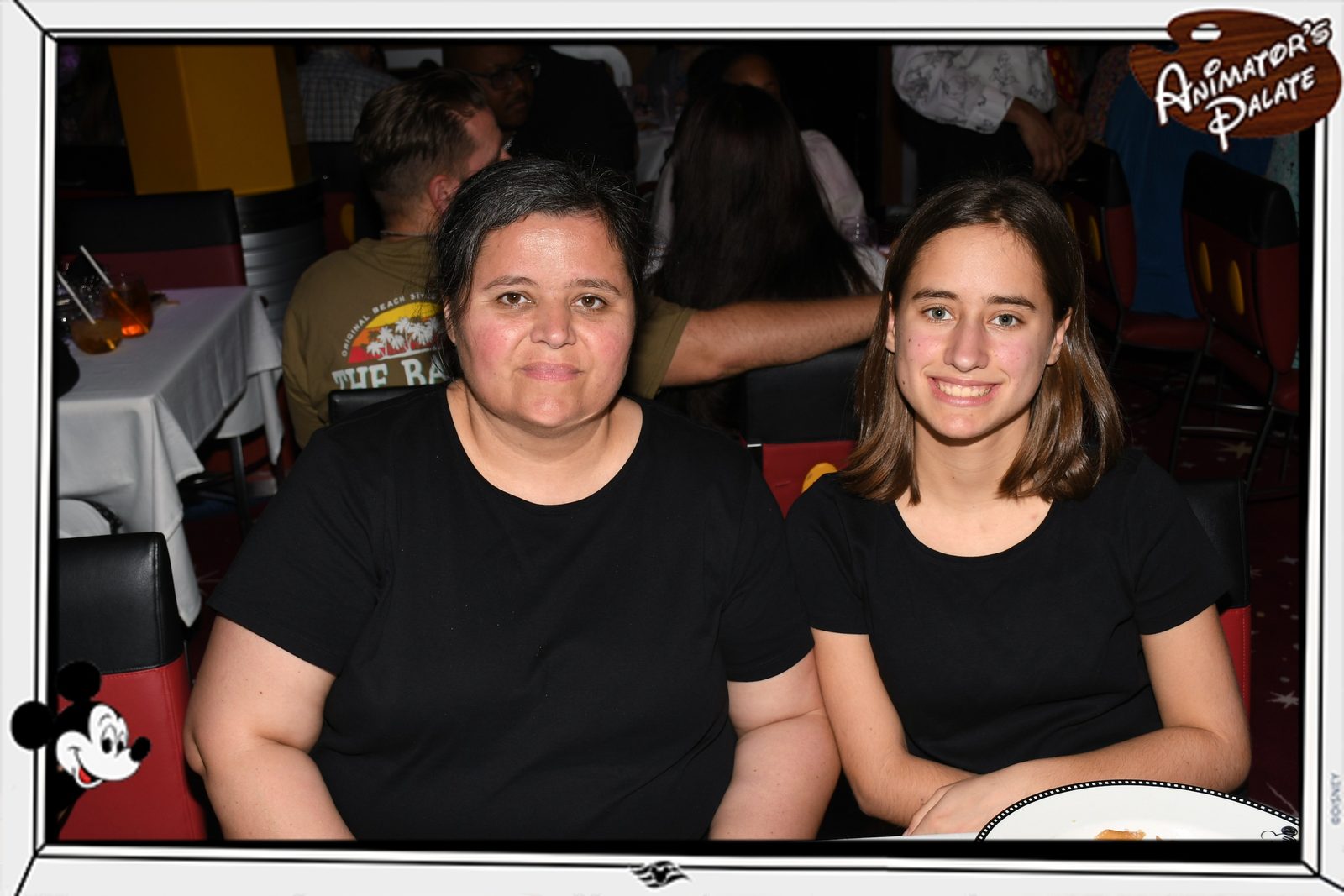 Kathy and Lisa at dinner in Animator's Palate