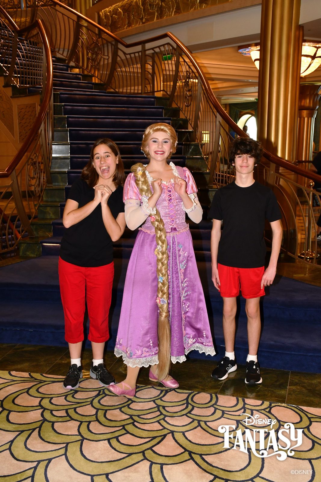 Lisa, Rapunzel and Thomas in the Lobby Atrium