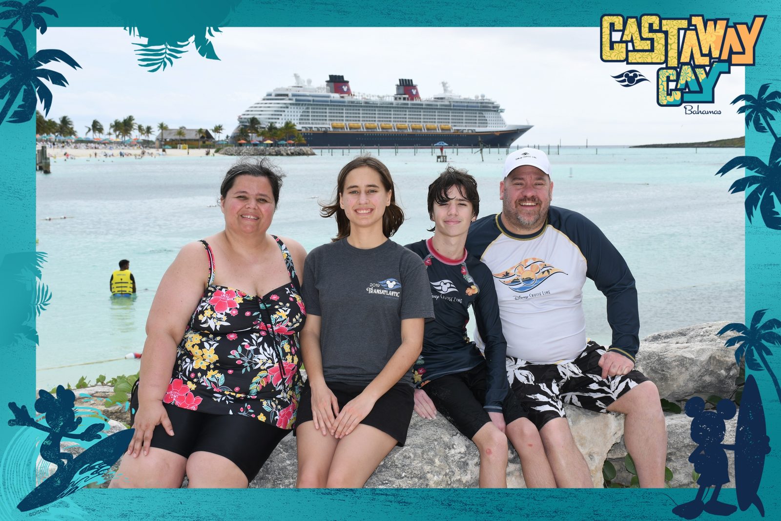 All four of us with the ship behind us