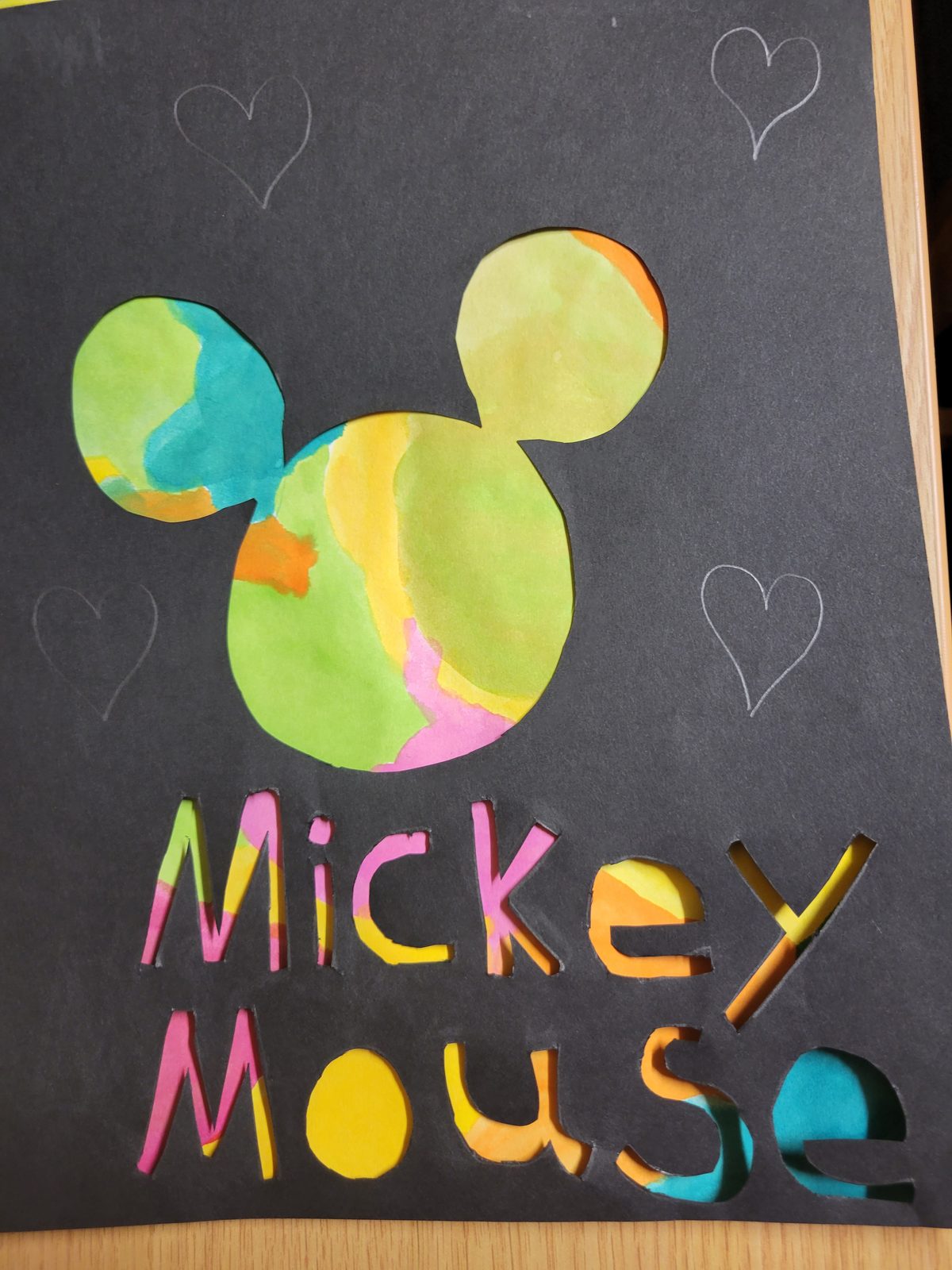 Lisa's Mickey Mouse drawing before we left