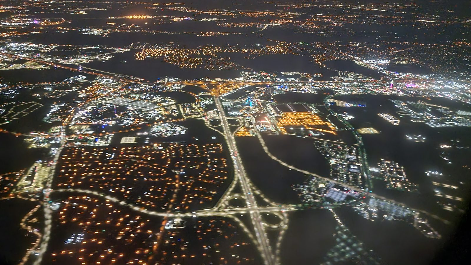 The lights of Orlando as we came in to land