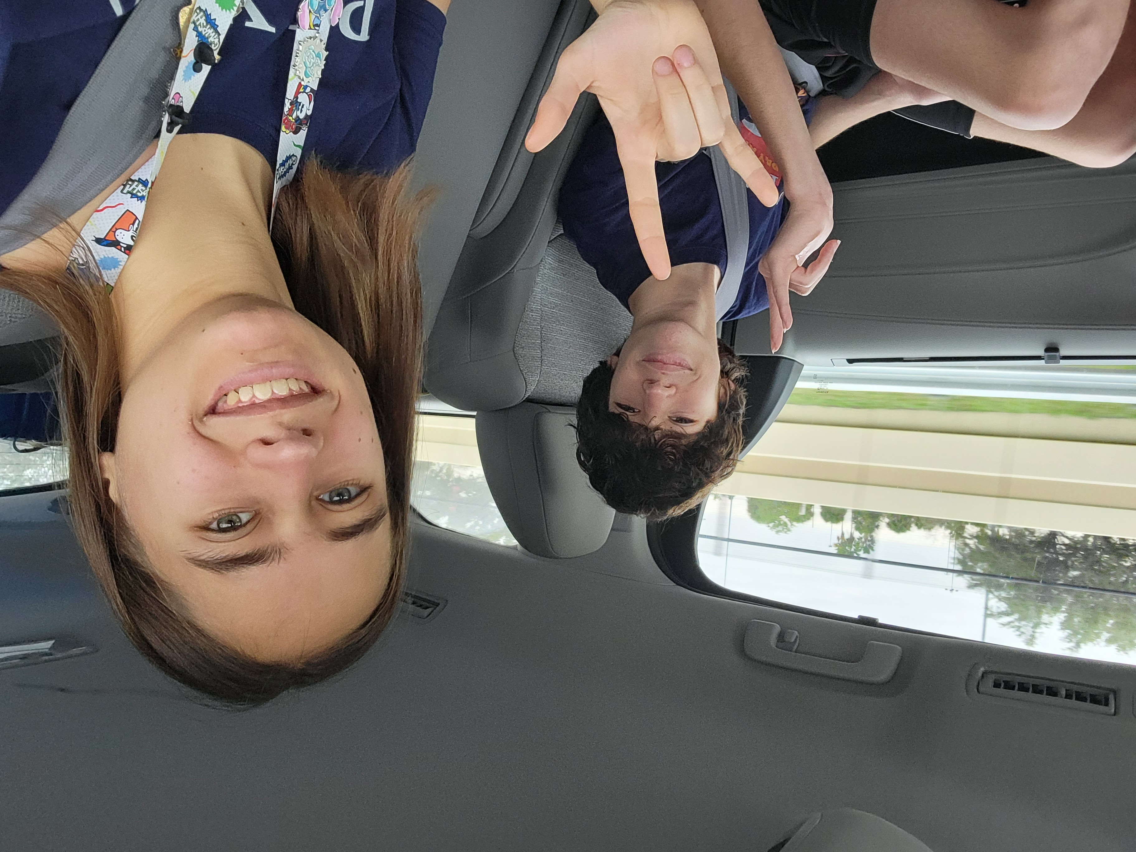 Thomas and Lisa on the drive to Port Canaveral
