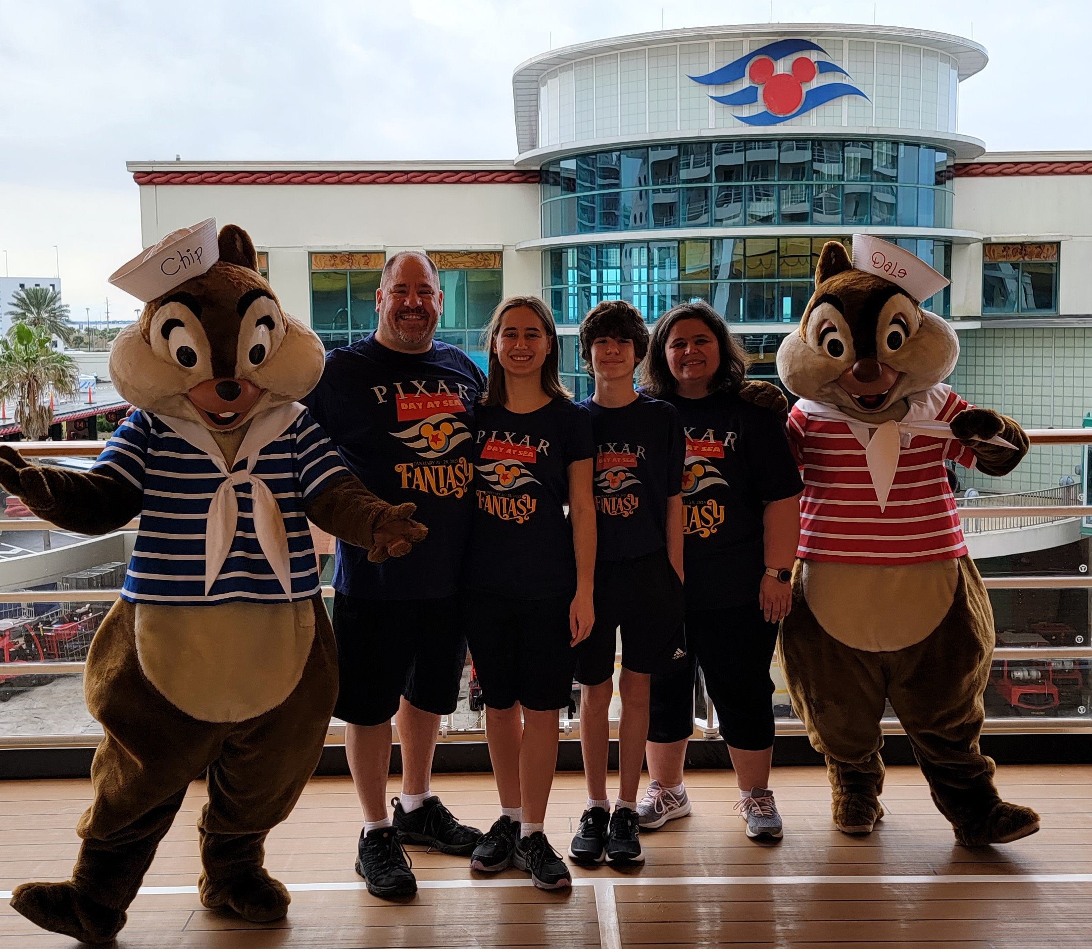Chip and Dale out on the dock before we boarded