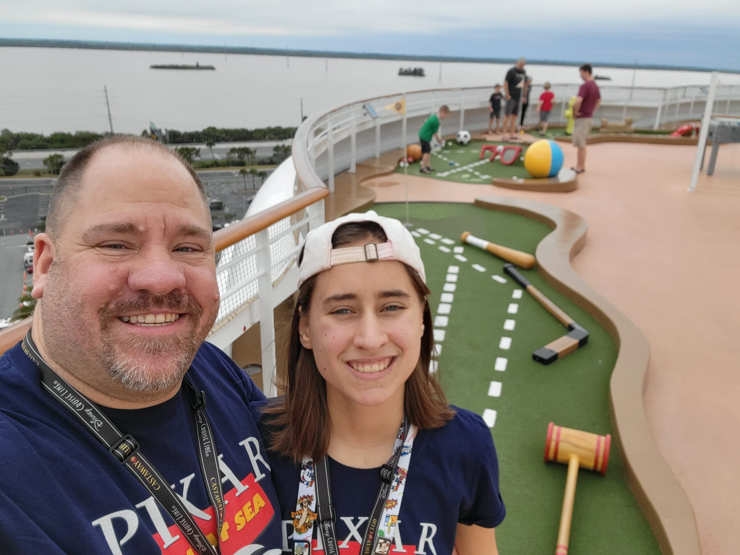 Lisa and me playing Goofy's Golf