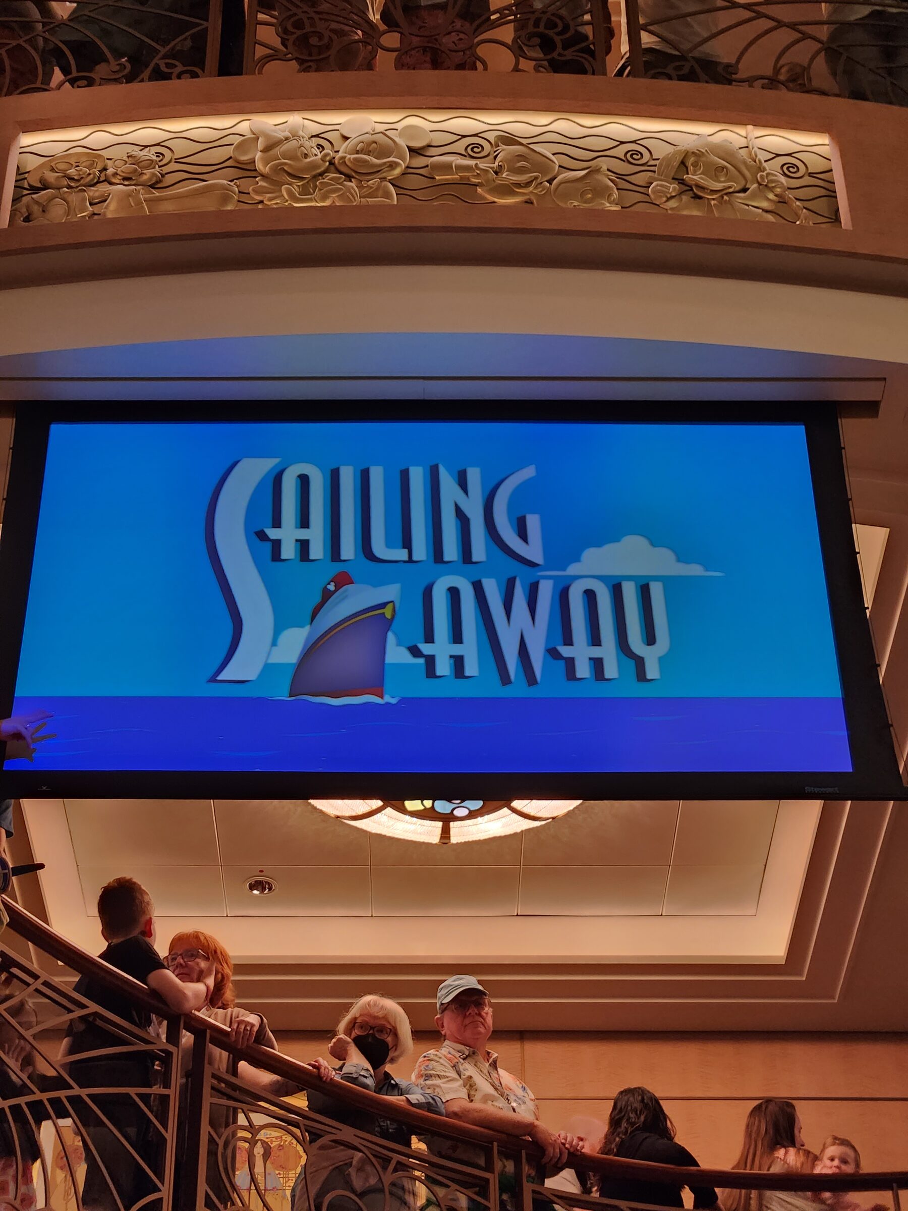 Sail Away moved inside, watching from the atrium