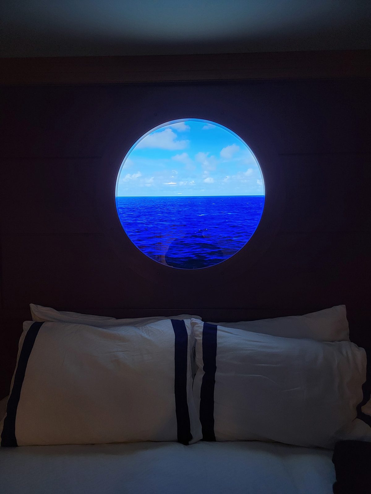 Ocean view through our stateroom porthole