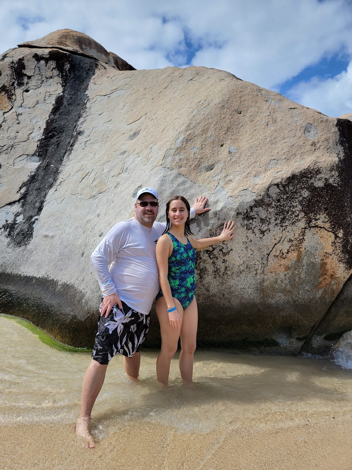 Lisa and Michael in the shallows at The Baths