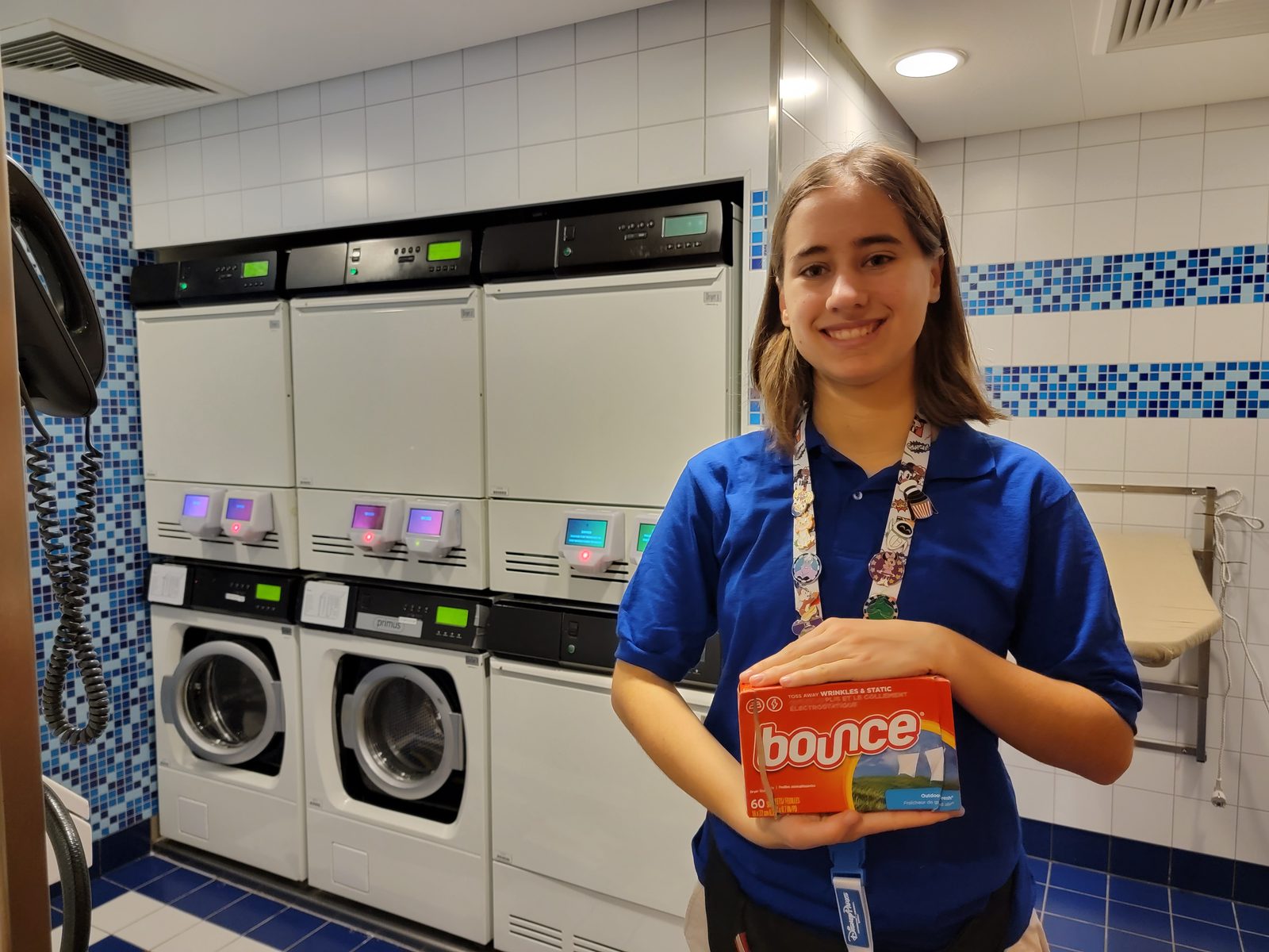 Lisa in the laundry room on the Fantasy