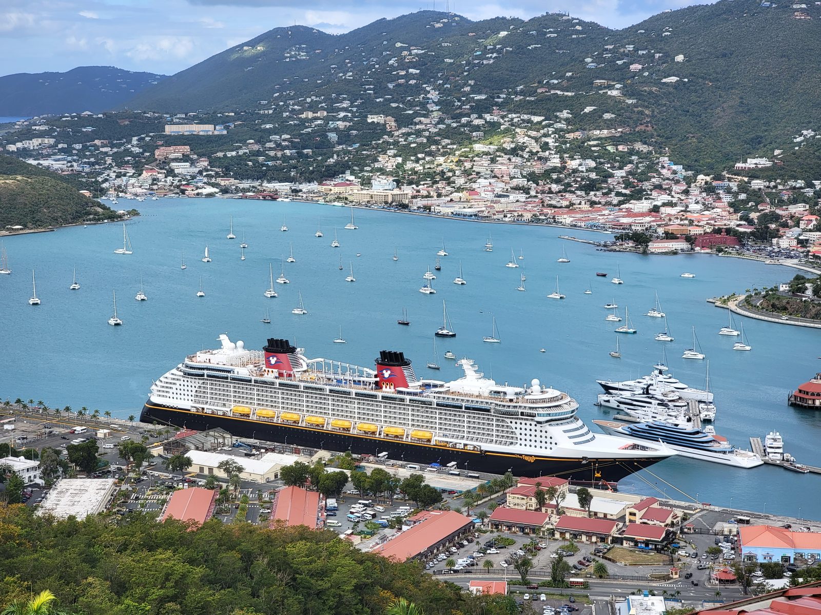 The Fantasy in port from Paradise Point