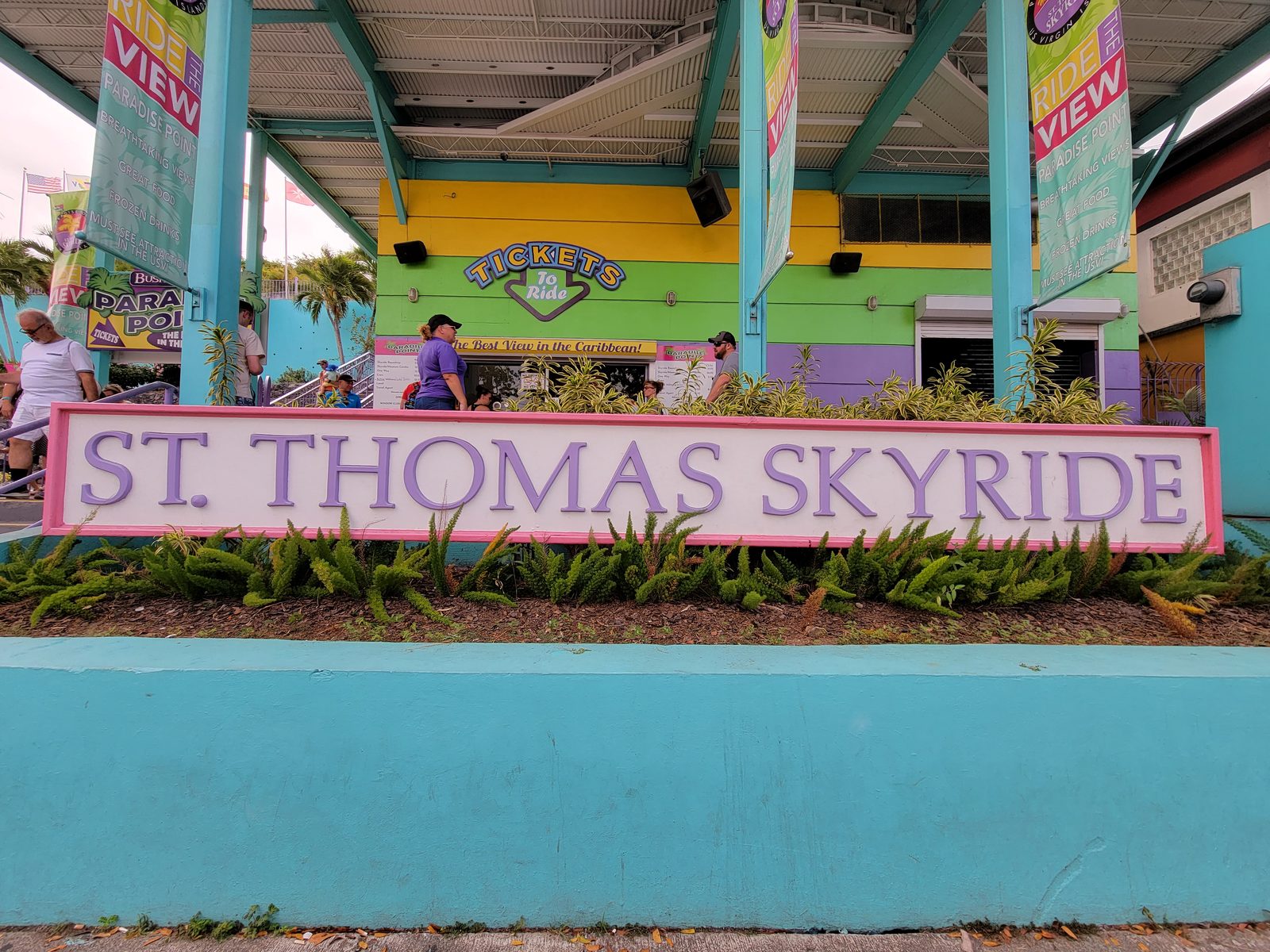 The St. Thomas Skyride sign