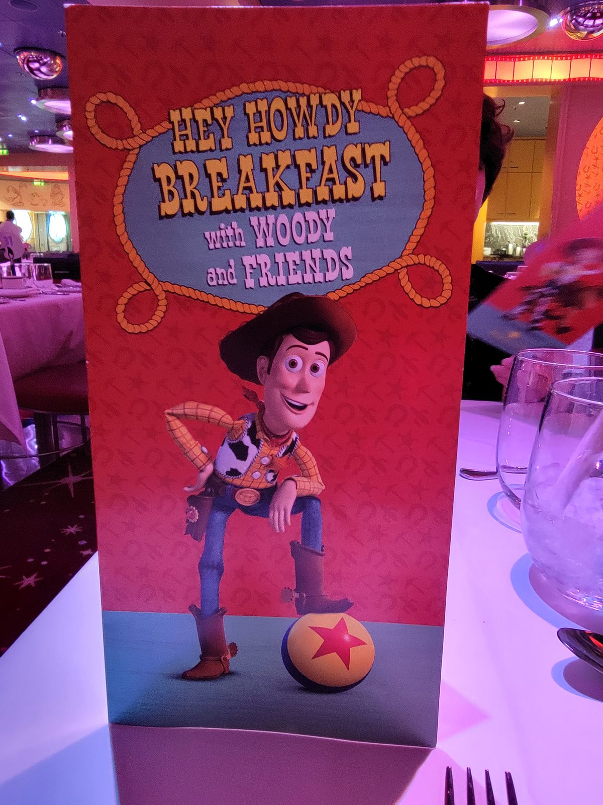 Hey Howdy Breakfast with Woody and Friends menu