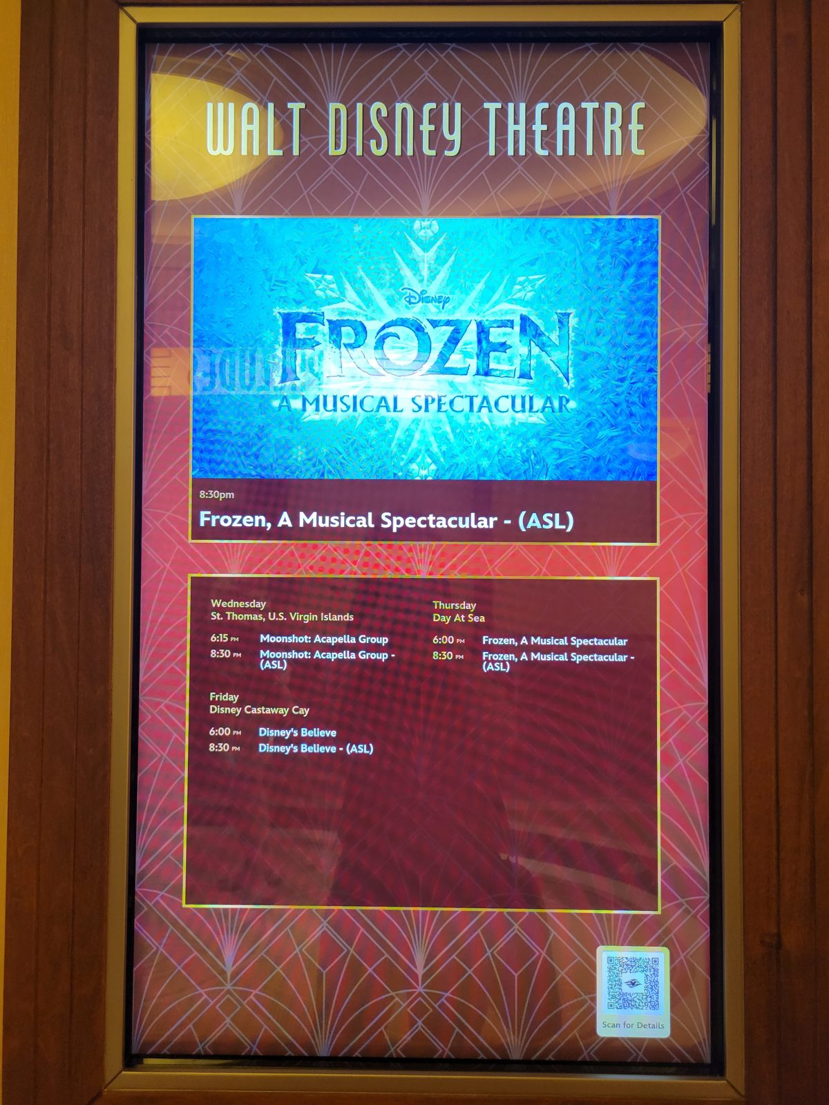 Frozen, A Musical Spectacular, with ASL interpretation for Lisa