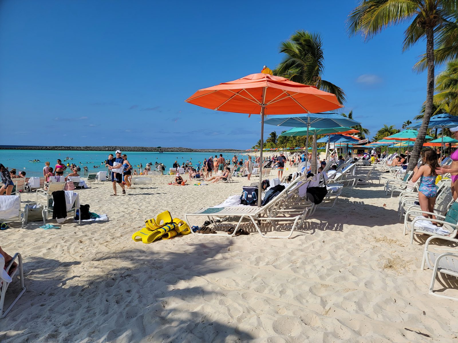 Our spot on the beach at Castaway Cay
