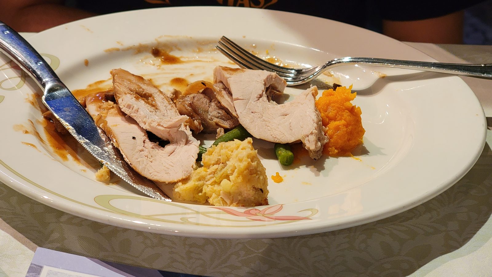 Dinner back aboard after Castaway Cay