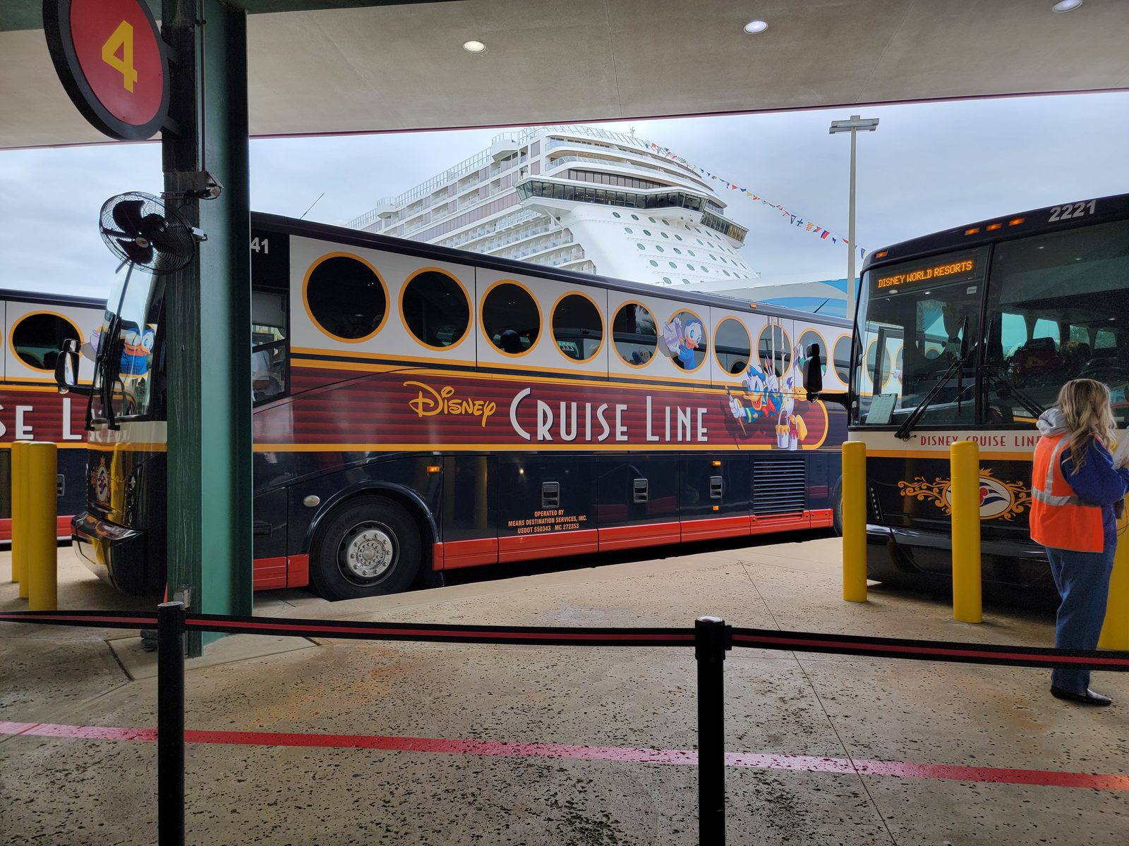 The Disney Cruise Line bus at the dock