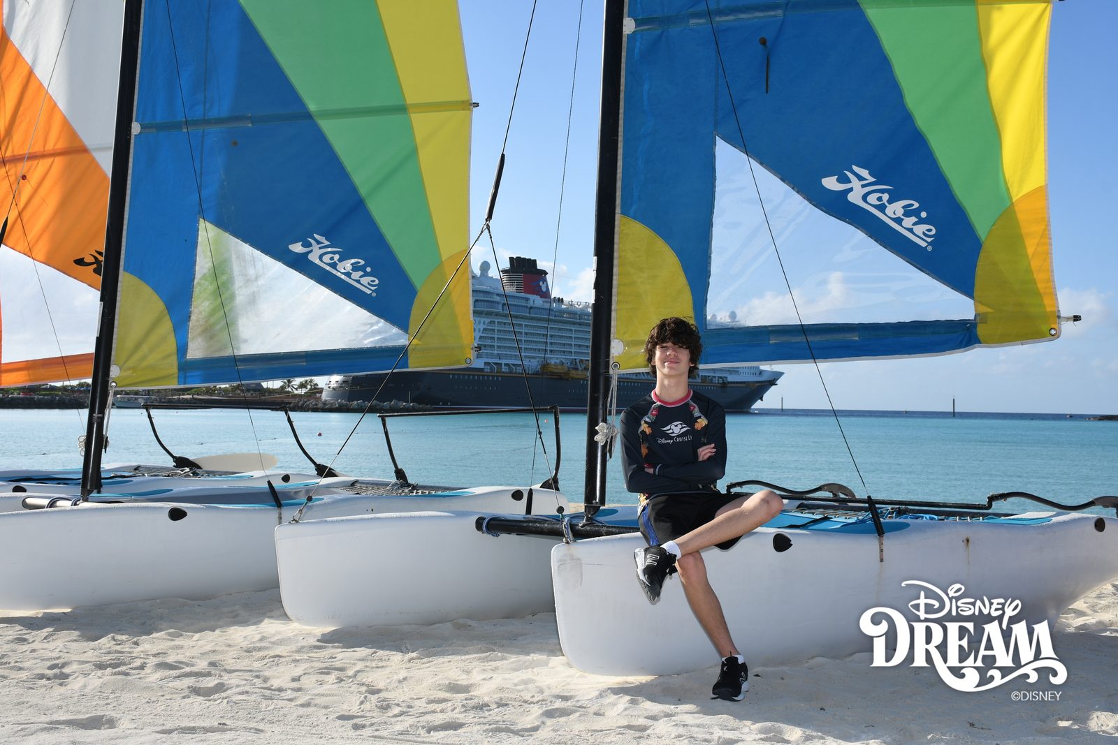 Thomas out on a Hobie cat at Castaway Cay