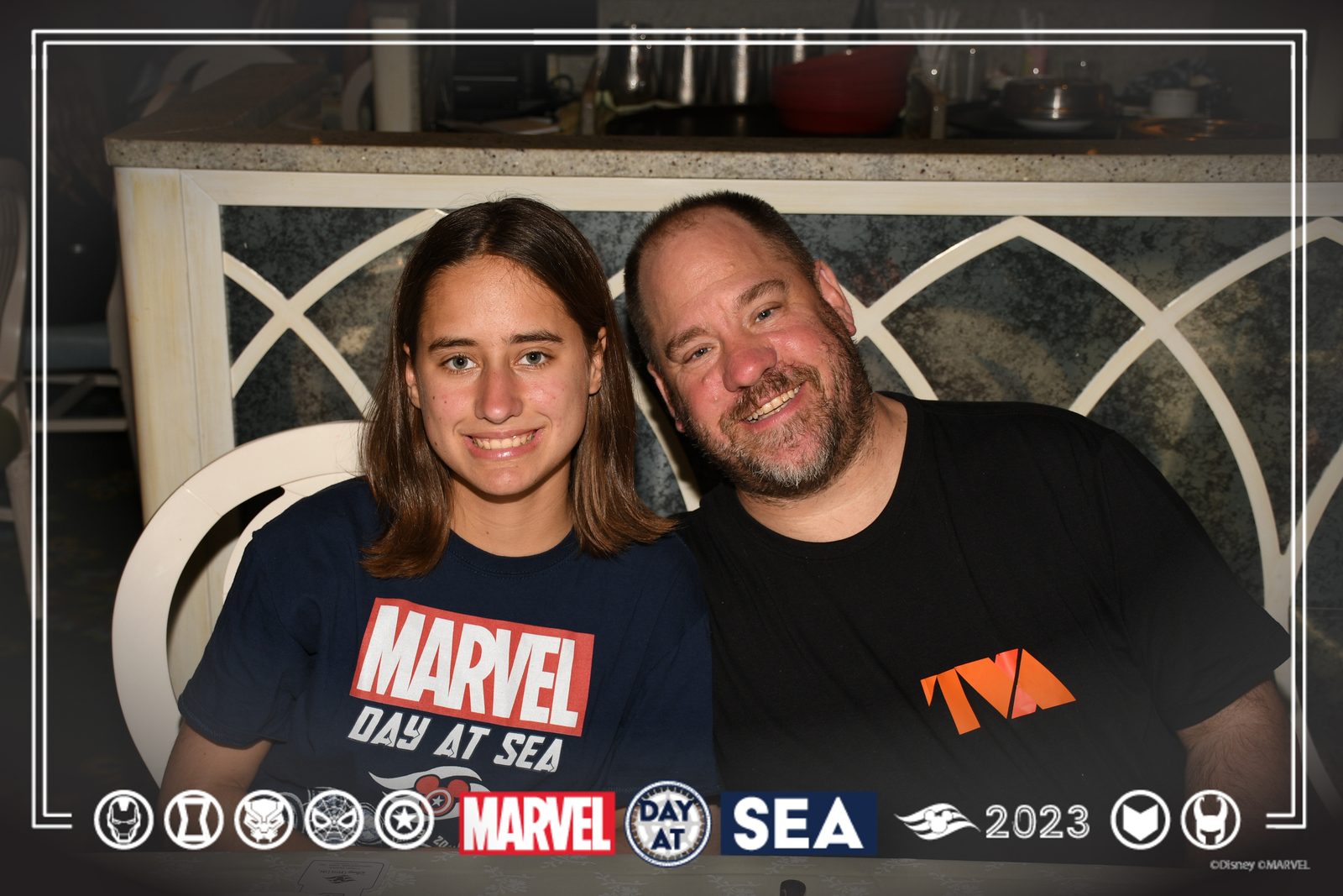Lisa and Michael ready for Marvel Day at Sea