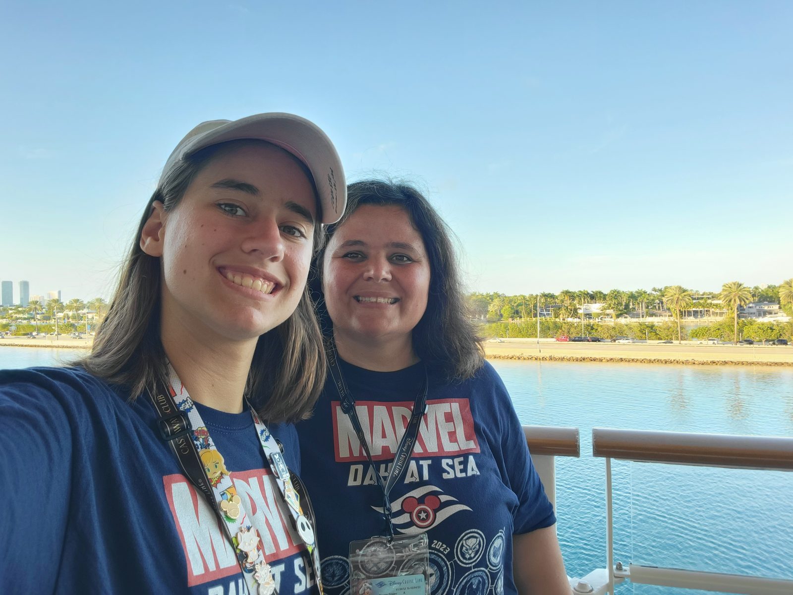 Lisa and Kathy as Miami slides past