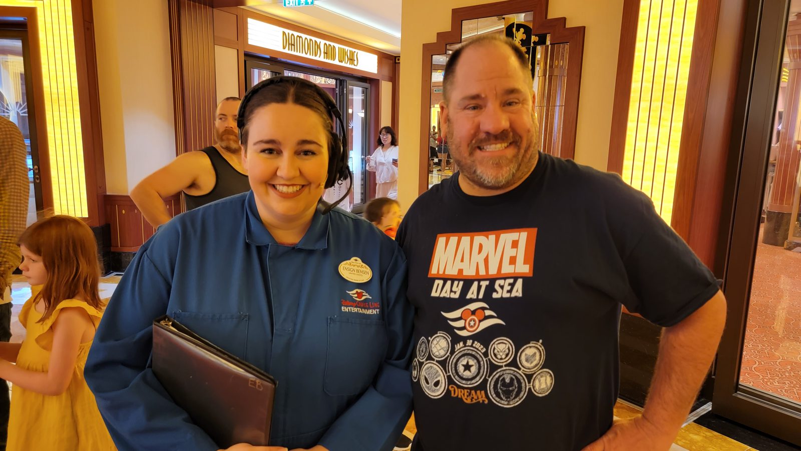 Michael with Ensign Bensen before the Golden Mickeys
