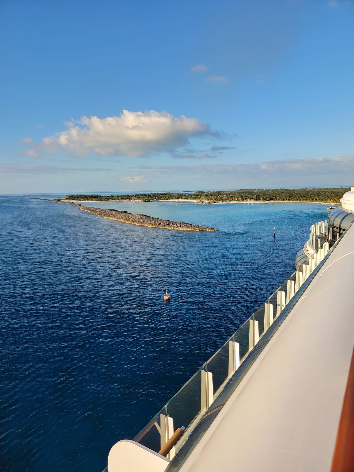 Castaway Cay from the balcony as we sail on