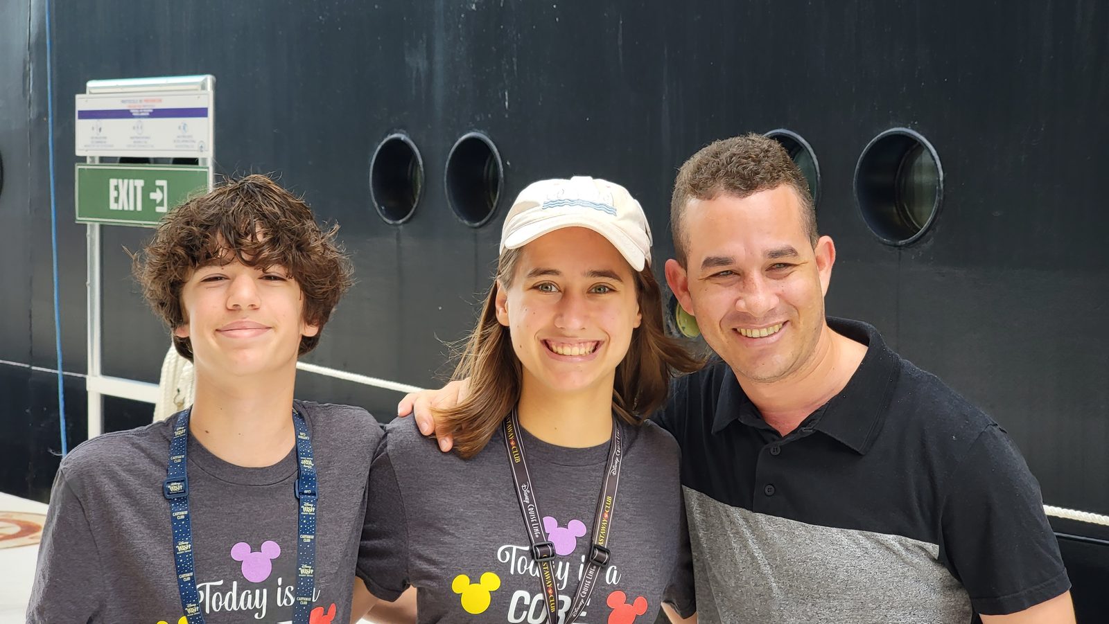 Thomas, Lisa and me by the ship