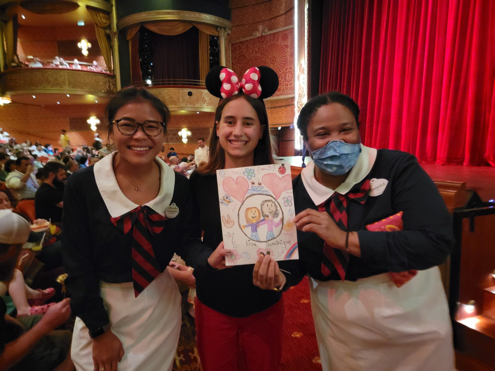Marianna, Lisa and Dominique in the Walt Disney Theatre