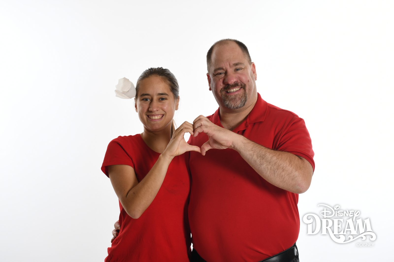 Lisa and me, heart hands at Tui