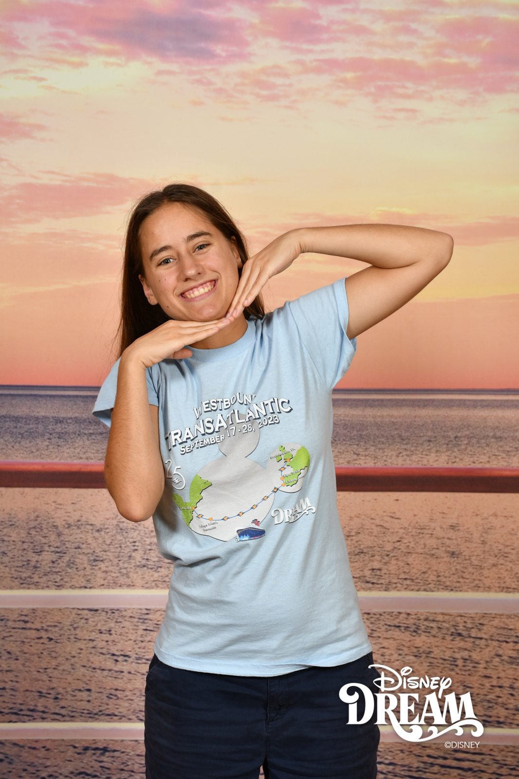 Lisa on the sunset backdrop