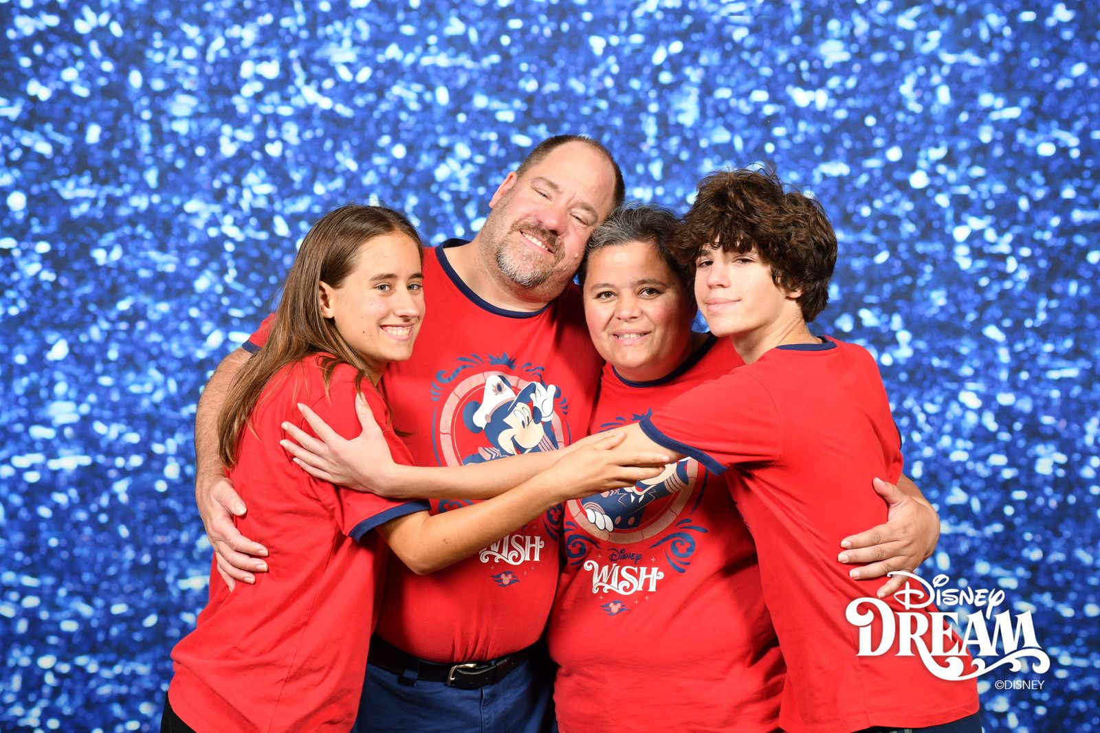 All of us in a group hug on the Disney Dream