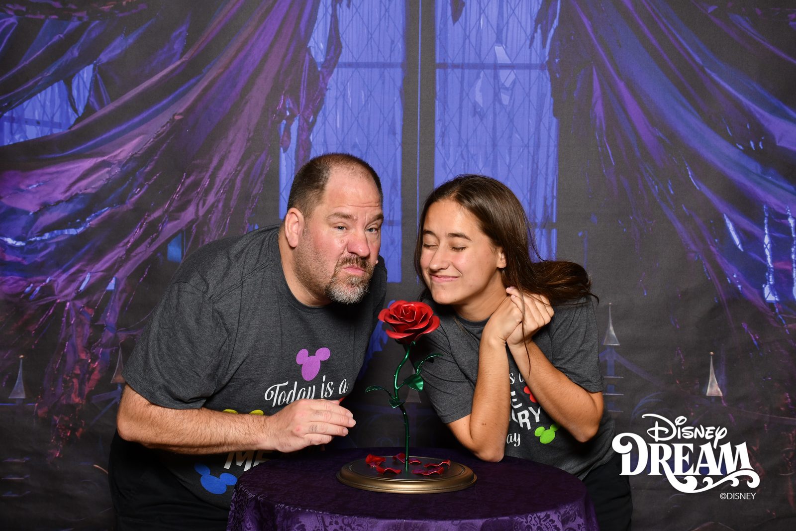 Lisa and Michael with the enchanted rose