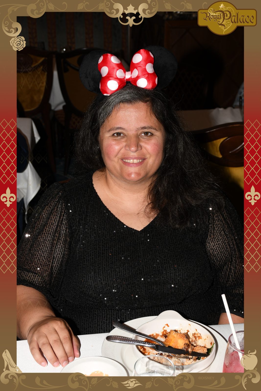 Kathy at dinner in the Royal Palace