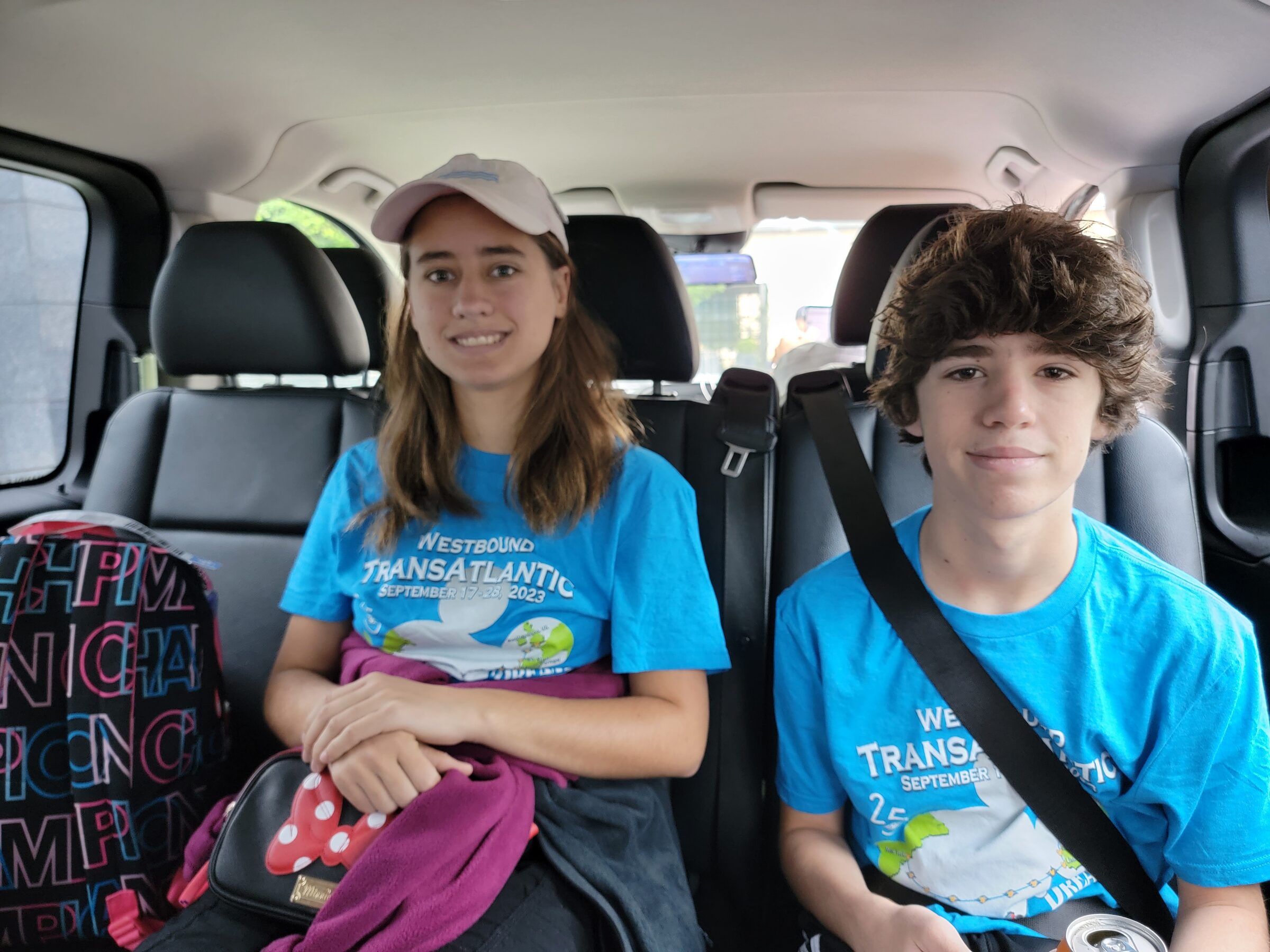 Lisa and Thomas in our matching cruise shirts