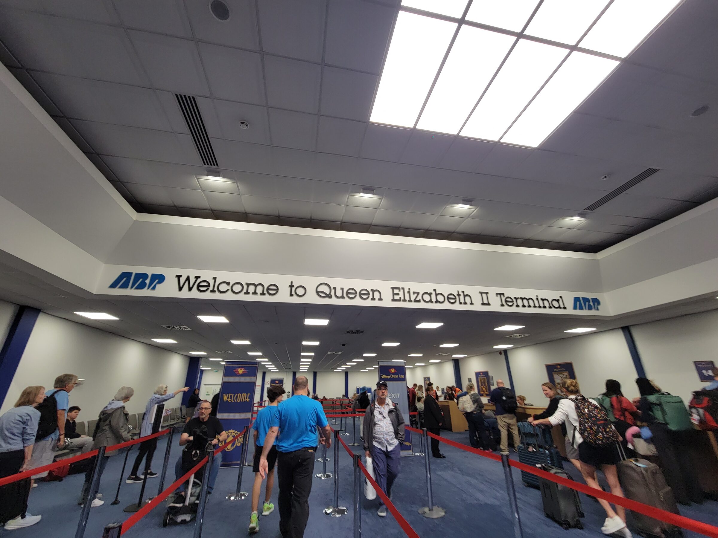 Arriving at the Queen Elizabeth II Terminal