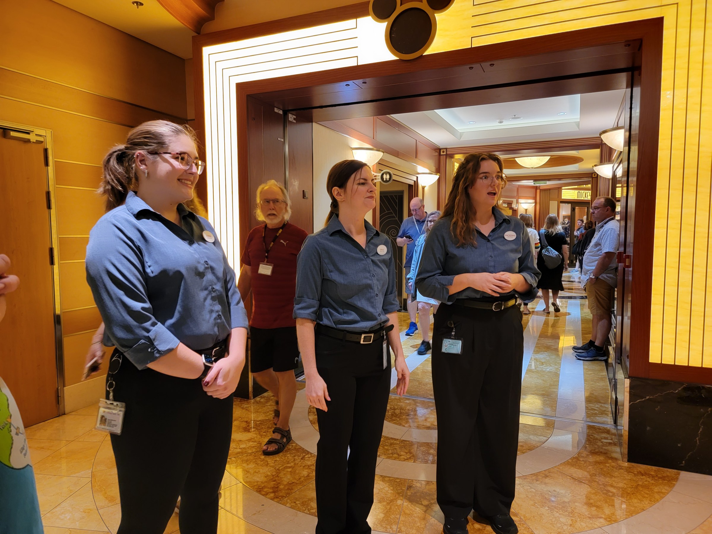 Jenna, Erika and McKenna, our ASL interpreters, on boarding day