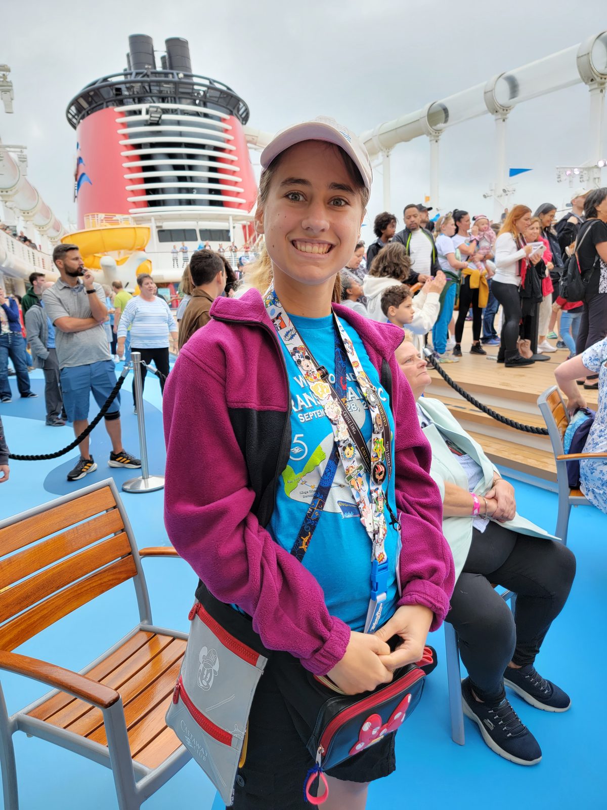 Lisa on the pool deck at sail away