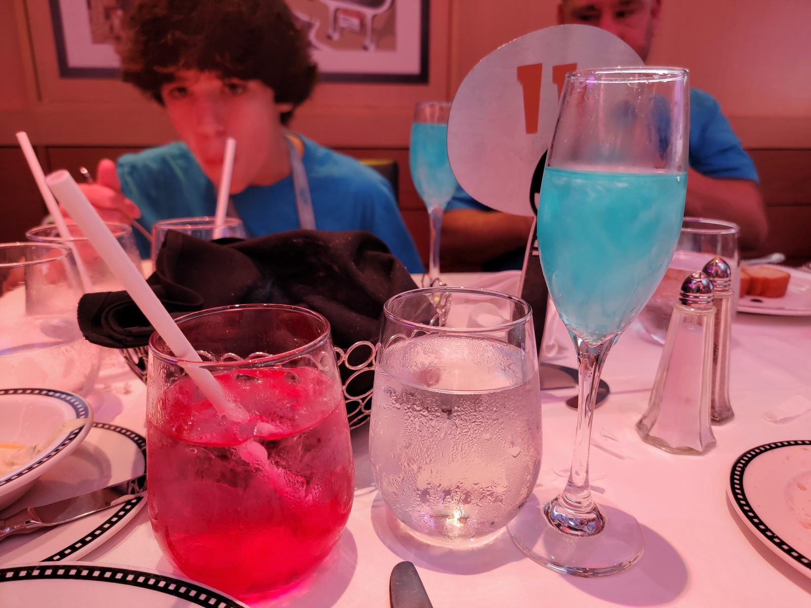 Drinks and dinner our first night aboard