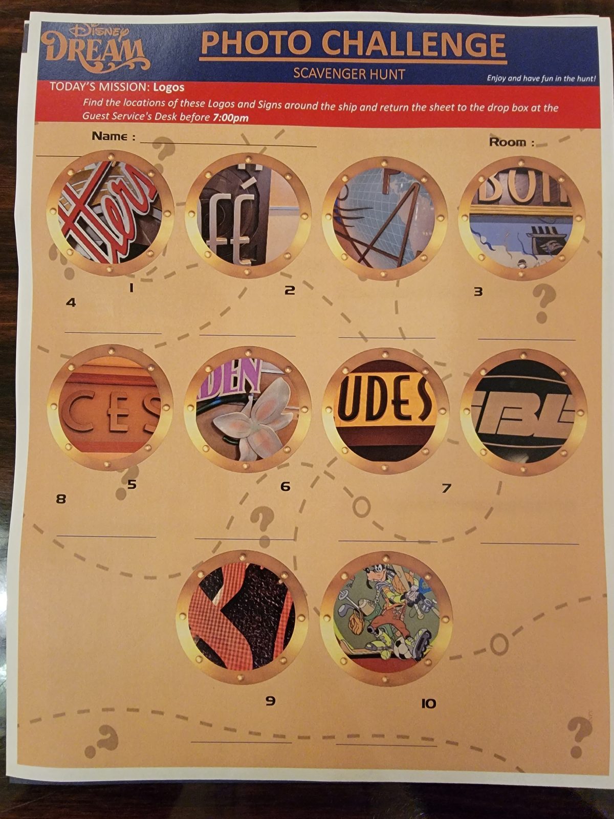 Today's Photo Challenge sheet, hunting logos