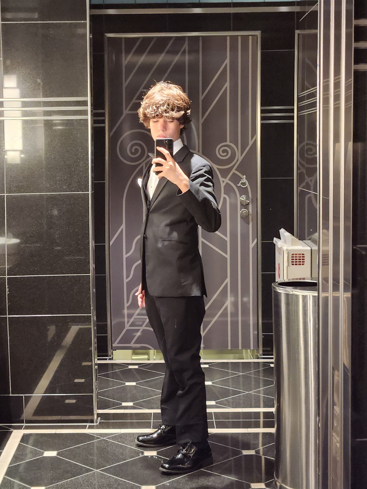 Thomas ready in his tuxedo