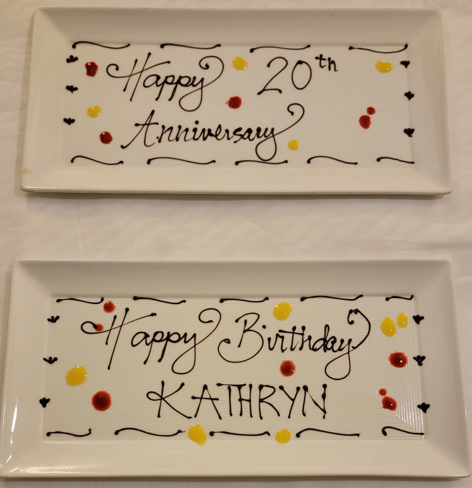 Our anniversary and Kathy's birthday dessert