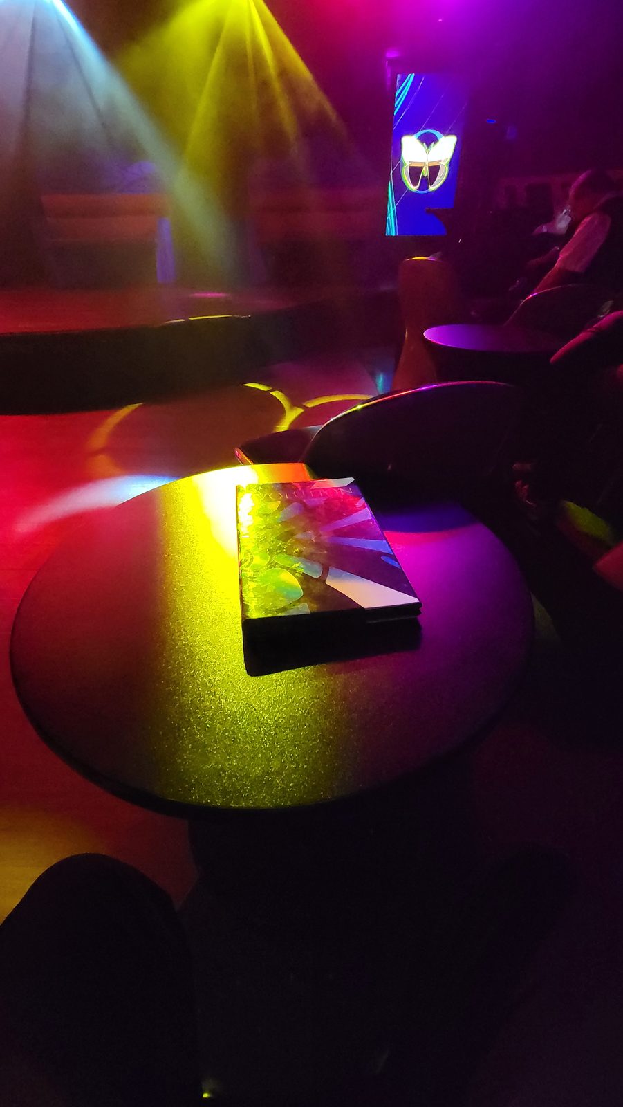Dance floor lights after dinner