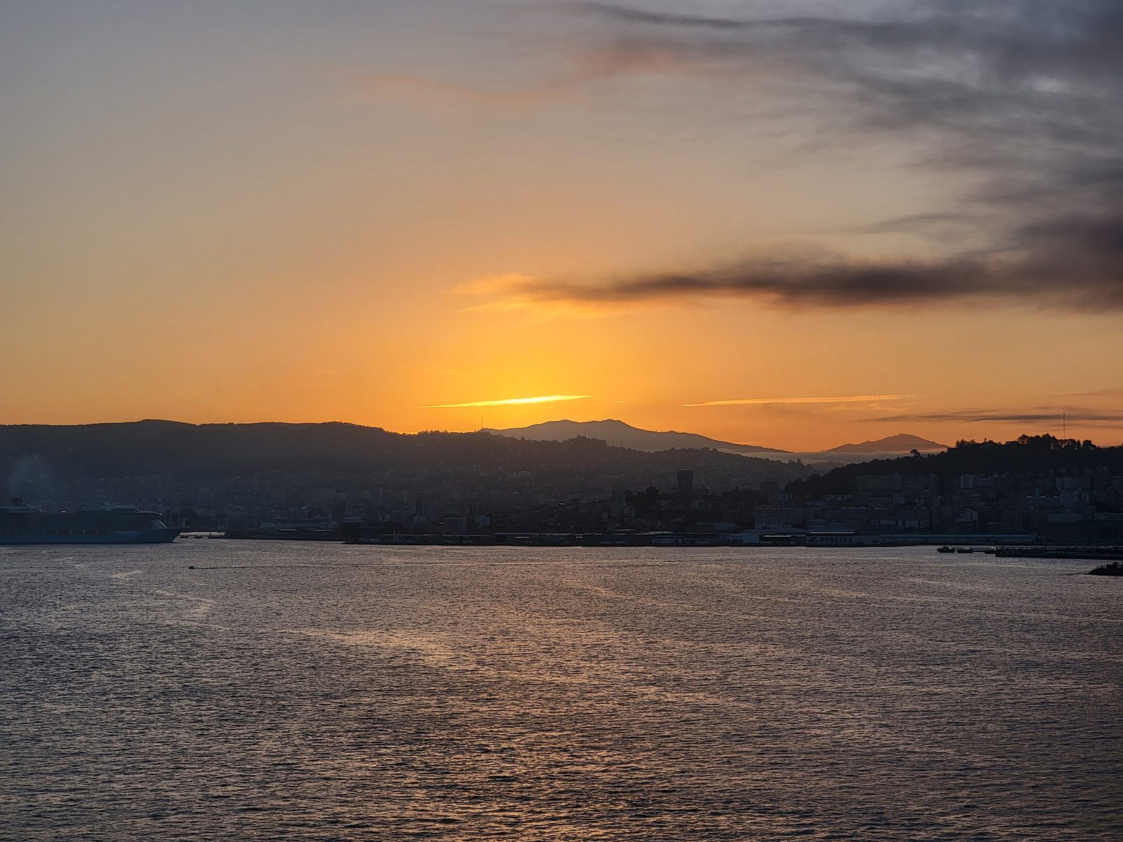 Sunrise as we sailed into Vigo