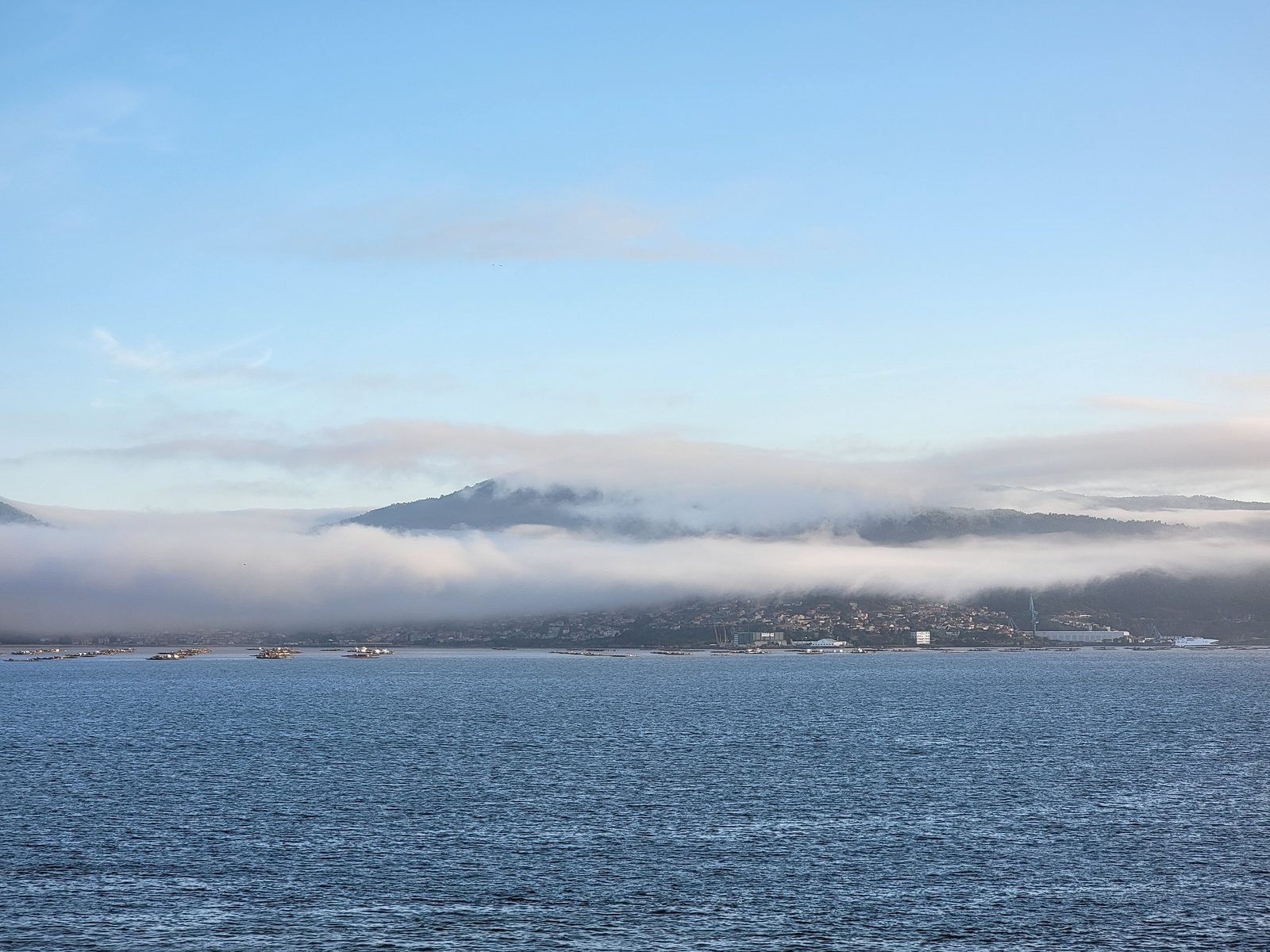 Sunrise and fog as we came into Vigo
