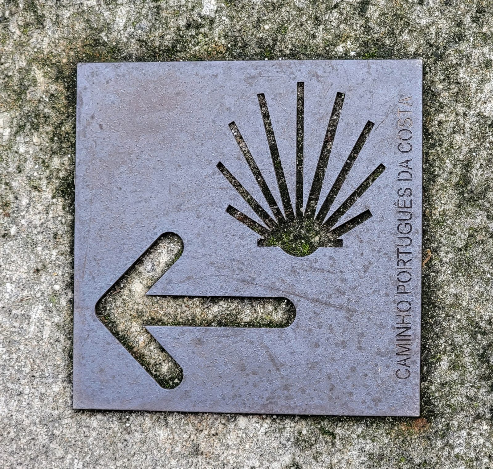 Camino de Santiago shell marker in Valença