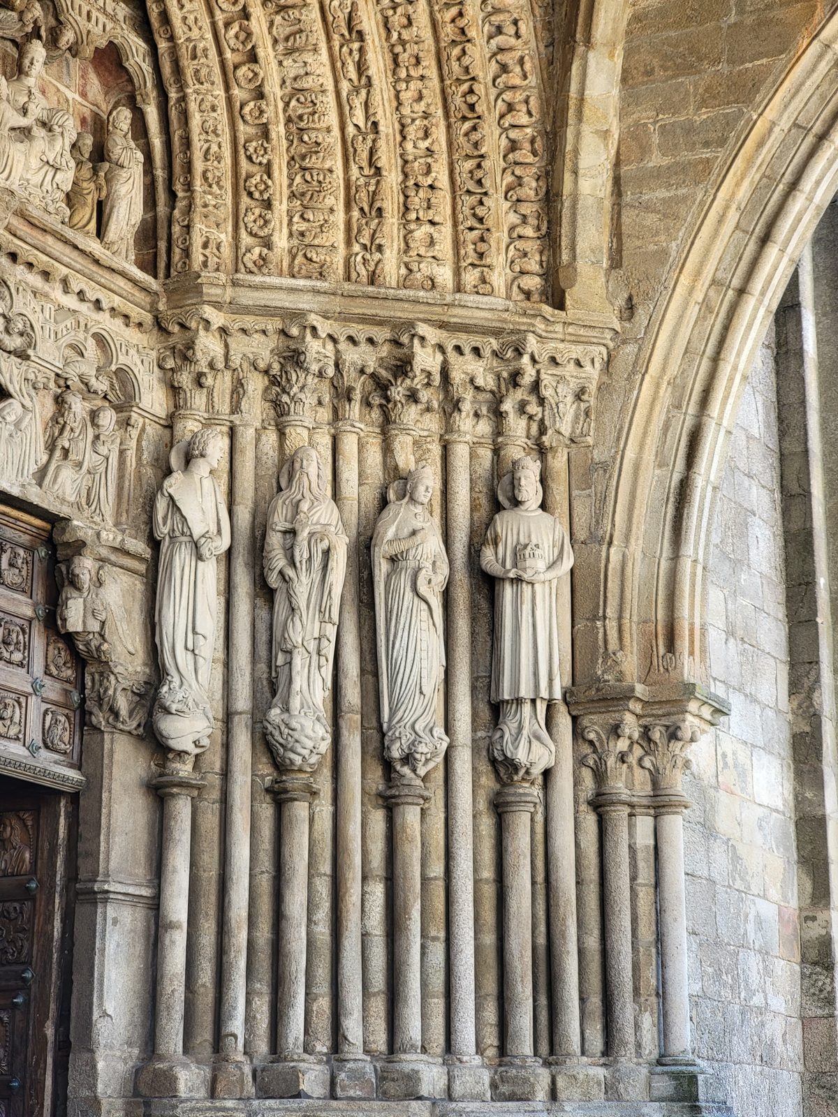 Carved saints over the cathedral door