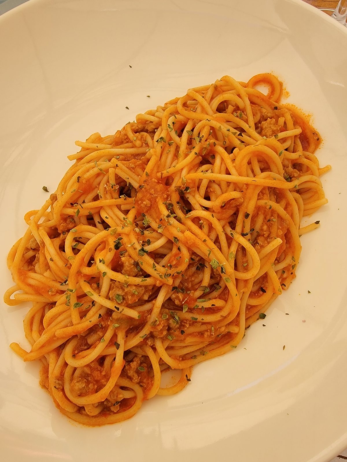 Spaghetti at lunch in Tui