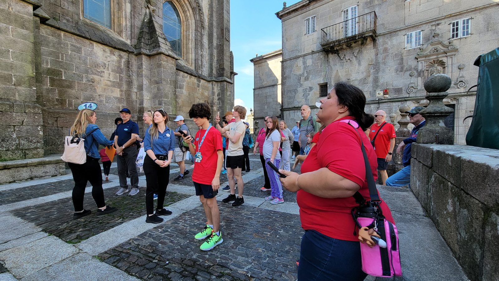 Kathy with our tour group at Tui Cathedral