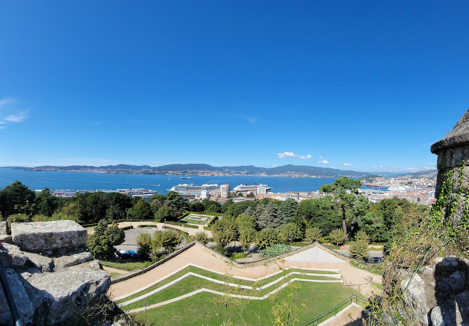 Vigo bay from the hilltop at O Castro Park